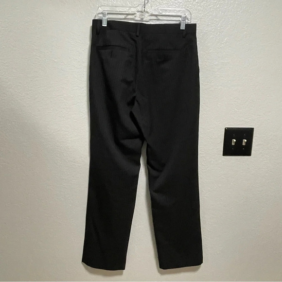 Perry Ellis Portfolio Espresso Brown Grey Pinstripe Trousers 30x32 - Picture 3 of 5